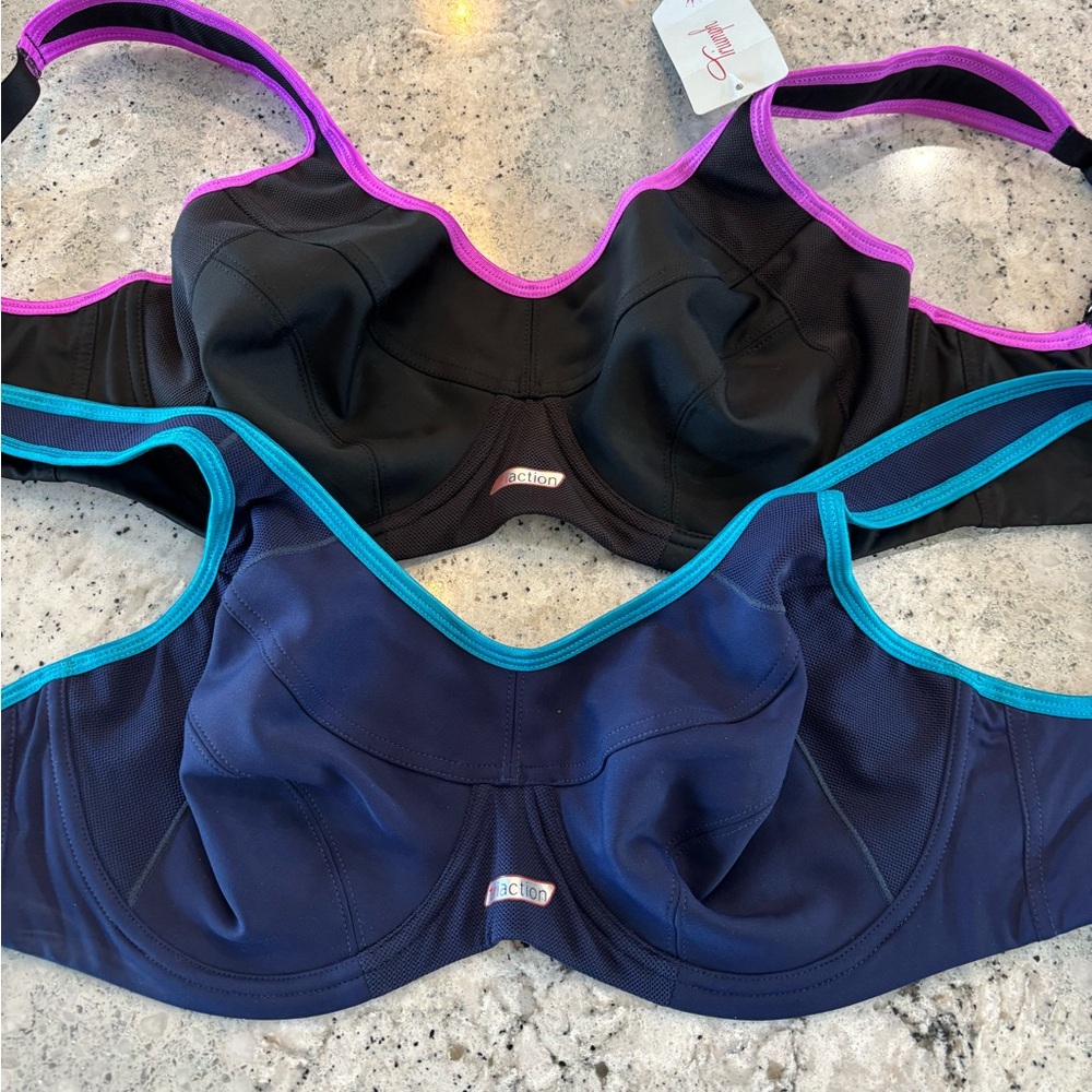 Black and Blue Underwire Sports Bras